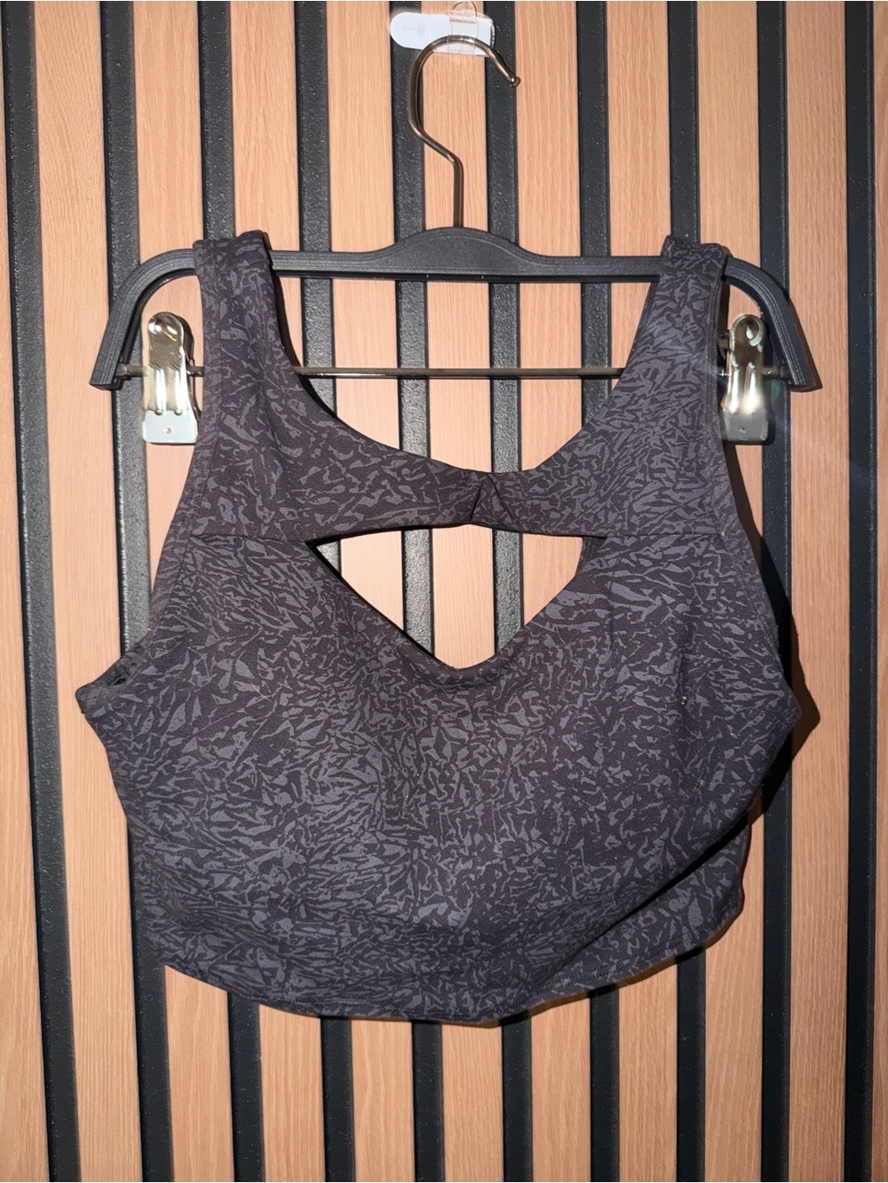lululemon athletica Black Patterned Cutout Sports Bra